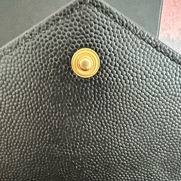 ๐SOLD๐ SAINT LAURENT Large Black WOC Grain de Poudre Wallet on Chain Monogram - Picture 10 of 16